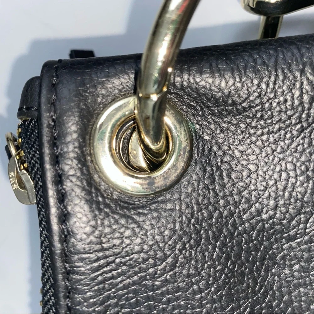Tic Tac Toe NWT Half Moon Black Crossbody Black Leather 3 in 1 Minimalist Travel